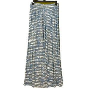 LOFT maxi skirt, blue and white dots size small